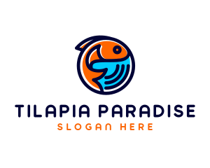 Marine Fish Aquatic  logo design