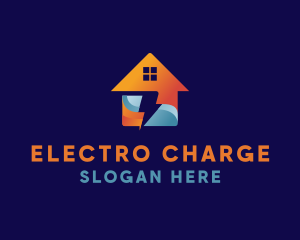 Electrical Lightning House logo design