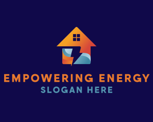 Electrical Lightning House logo design