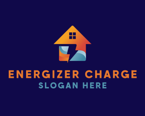 Electrical Lightning House logo design