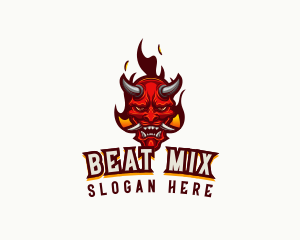Demon Mask Flame Logo