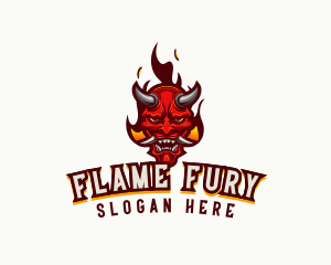 Demon Mask Flame logo design