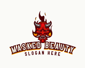 Demon Mask Flame logo design