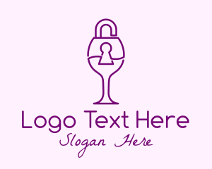 Padlock Wine Glass Logo