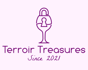 Padlock Wine Glass logo