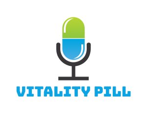 Medical Pill Microphone Podcast Radio logo design