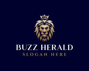 Luxury Lion Crown logo design