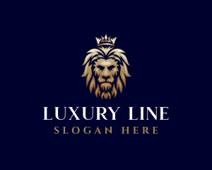 Luxury Lion Crown logo design