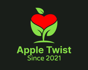 Organic Apple Heart  logo design