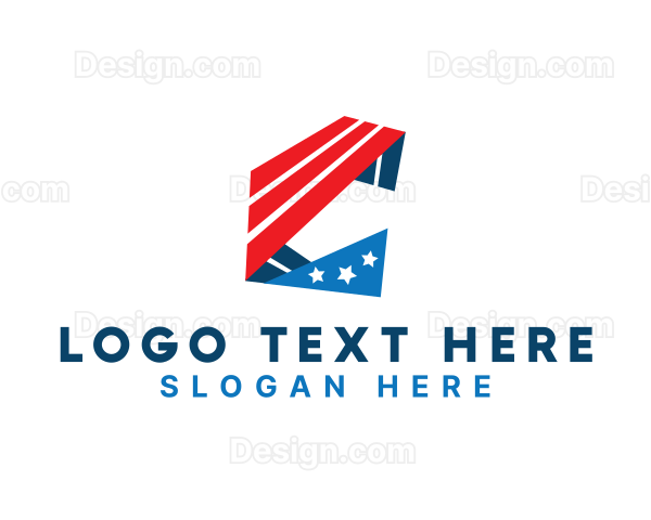 American Stripes Letter C Logo