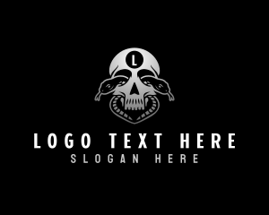 Skull Python Snake logo