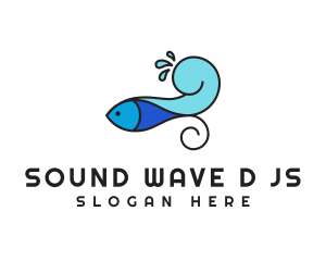 Fish Wave Splash logo design