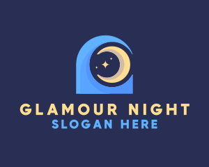 Wave Moon Night logo design