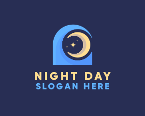 Wave Moon Night logo design