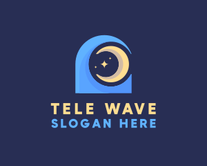 Wave Moon Night logo design