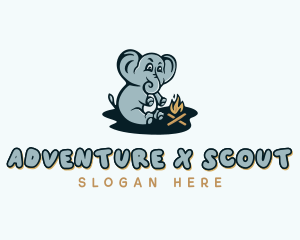 Campfire  Elephant Camp logo design