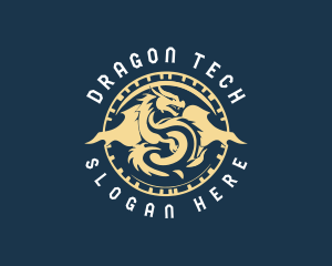 Mythology Dragon Fantasy logo design