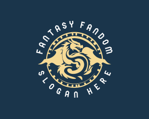 Mythology Dragon Fantasy logo design