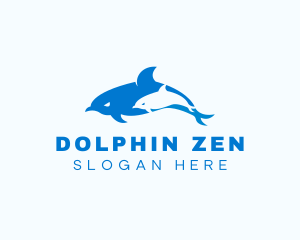 Blue Dolphin Animal logo