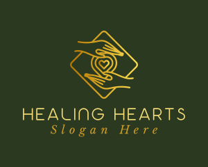 Hands Heart Diamond logo design