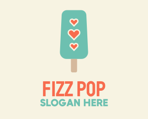 Ice Cream Popsicle Heart logo design