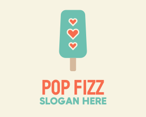 Ice Cream Popsicle Heart logo design