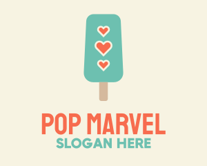 Ice Cream Popsicle Heart logo design