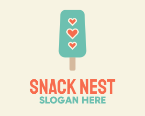 Ice Cream Popsicle Heart logo design