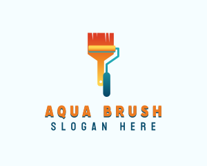 Paint Roller Paintbrush logo design