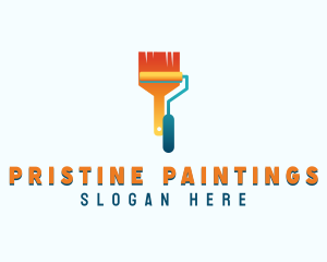 Paint Roller Paintbrush logo design