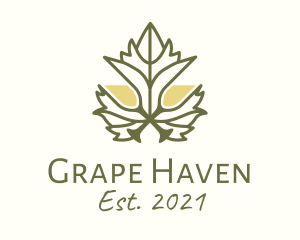 Grape Leaf Champagne logo design