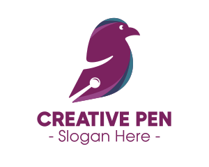 Sparrow Bird Pen logo design