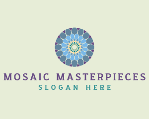 Flower Textile Mosaic logo design