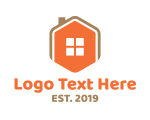 Home Icon Hexagon  logo design