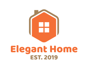 Home Icon Hexagon  logo design