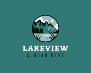 Forest Mountain Lake logo design
