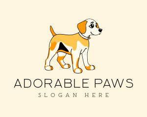 Cute Puppy Dog Cartoon logo design