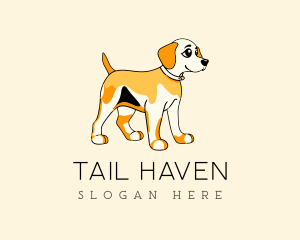 Cute Puppy Dog Cartoon logo design