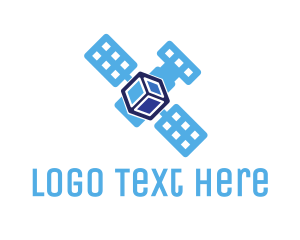 Positioning - Blue Satellite Cube logo design