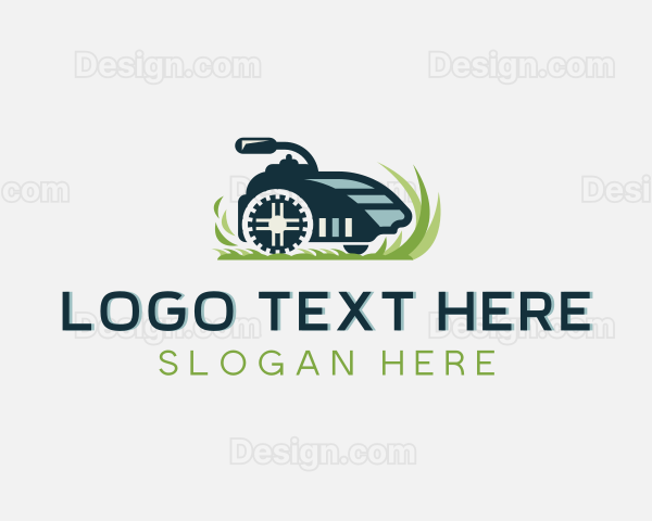 Lawn Mower Grass Cutting Logo