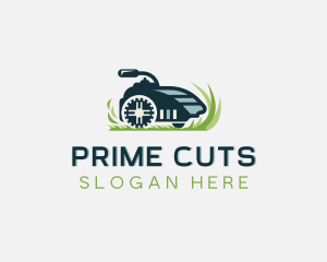 Lawn Mower Grass Cutting logo design