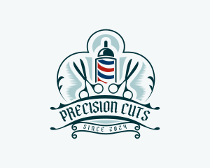 Haircut Barbershop Scissors logo design