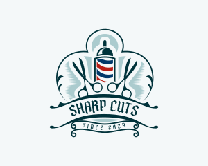 Haircut Barbershop Scissors logo design