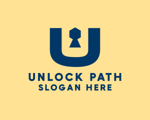 Keyhole Letter U logo design