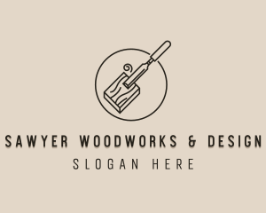 Chisel Woodworking Carpentry logo design