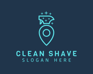 Spray Bottle Cleaning Pin logo design