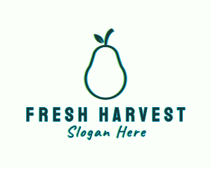 Natural Pear Fruit logo design