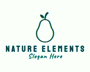 Natural Pear Fruit logo design