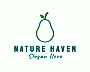 Natural Pear Fruit logo design