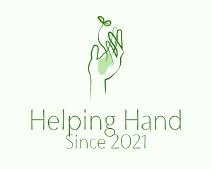 Plant Seedling Hand logo design